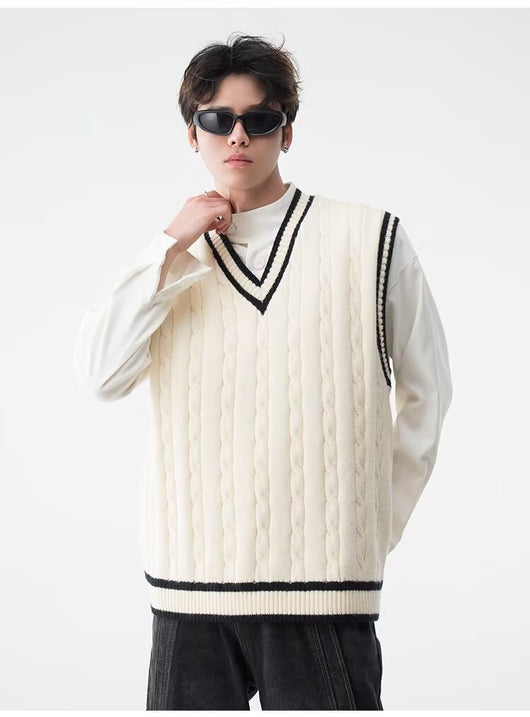 Chaleco Tejido Cuello V Estilo British College - Image 22