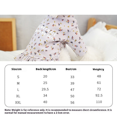 Suéter Floral para Perro Pequeño Bichon Teddy con Falda Interior - Image 6