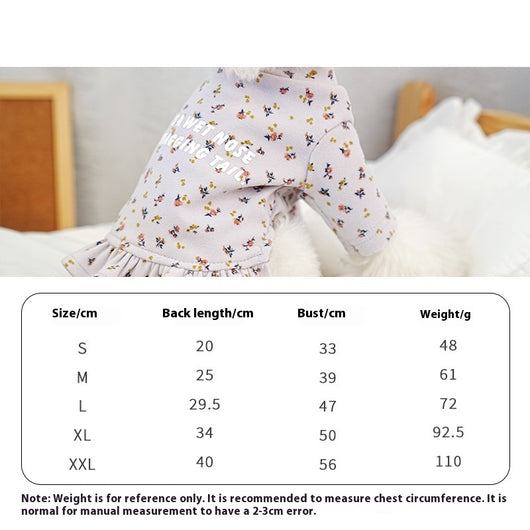 Suéter Floral para Perro Pequeño Bichon Teddy con Falda Interior - Image 6