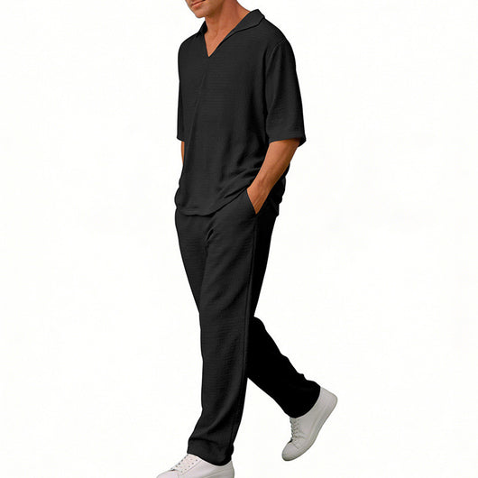 Traje Ejecutivo de Manga Corta con Solapa y Pantalón - Image 26