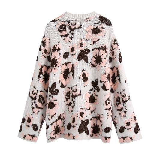 Suéter Tejido Slim con Jacquard Floral para Mujer - Image 2