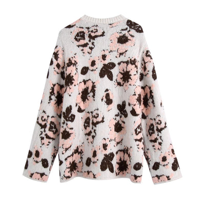 Suéter Tejido Slim con Jacquard Floral para Mujer - Image 2