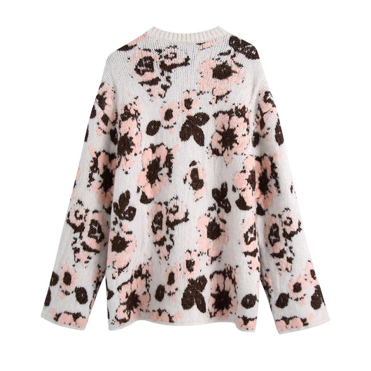 Suéter Tejido Slim con Jacquard Floral para Mujer - Image 2
