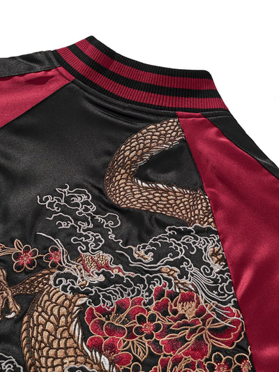 Chaqueta Beisbolera Hombre con Bordado de Dragón - Estilo Casual Reforzado - Image 8