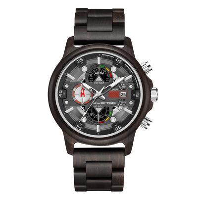 Reloj de Madera para Hombre Cuarzo Multifuncional con Esfera Luminosa - Image 4