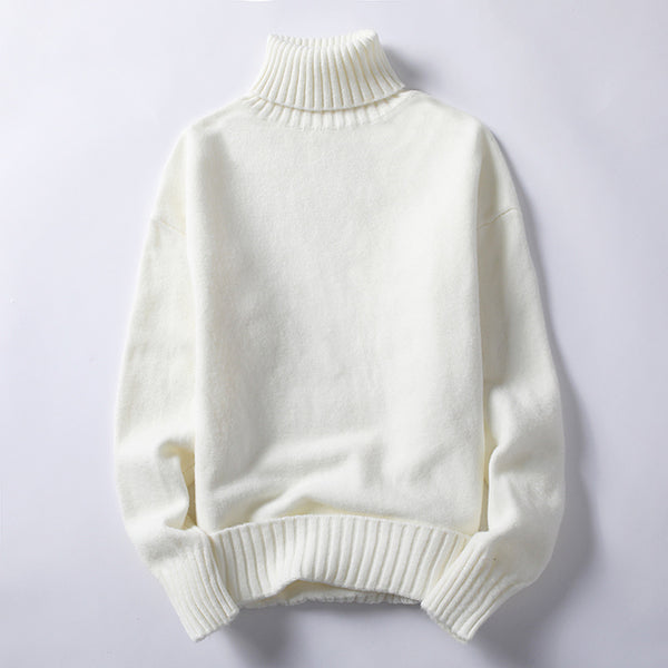 Suéter Cuello Alto para Hombre - Pullover Casual Invierno Colores Sólidos