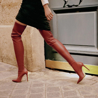 Botas Altas Hasta la Rodilla con Tacón Stiletto Puntiagudo para Mujer - Image 4