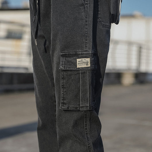 Pantalones Cargo Retro Japoneses Talla Grande Holgados Estilo Casual - Image 7