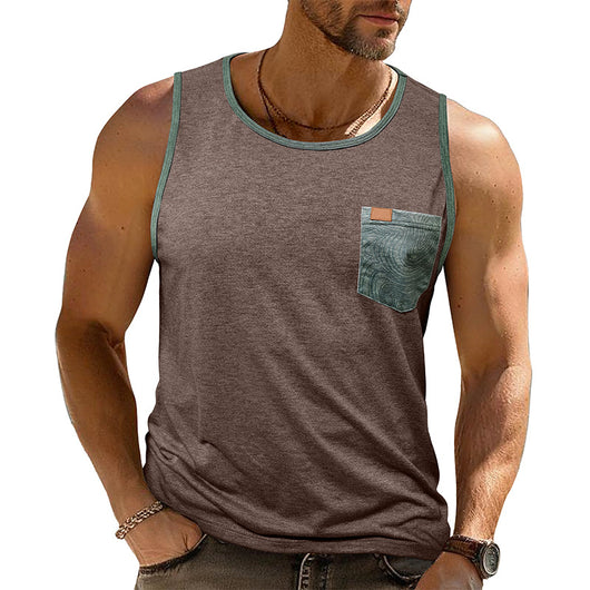Camiseta Deportiva Suelta sin Mangas con Bolsillos y Estampado - Image 11