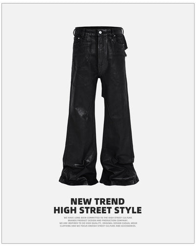 Pantalones Bootcut de Vinilo con Costuras Desgastadas - Image 7