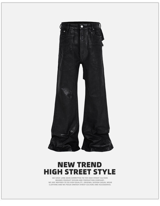 Pantalones Bootcut de Vinilo con Costuras Desgastadas - Image 7