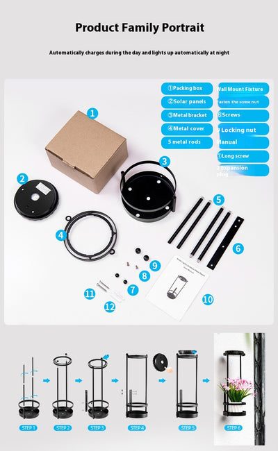 Lámpara Solar de Jardín con Sensor Automático - Decorativa e Impermeable - Image 12
