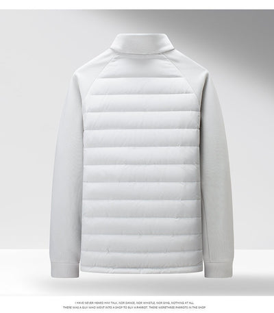 Chaqueta Acolchada de Plumón Ligera y Cálida con Cuello Alzado y Parches - Image 12