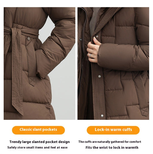 Abrigo Largo Ajustado con Capucha para Mujer - Diseño Invernal Elegante - Image 11