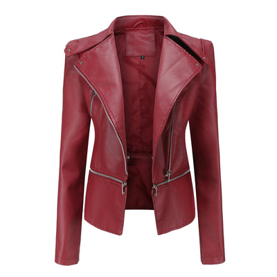 Chaqueta de Cuero para Mujer Desmontable Primavera Otoño - Image 9