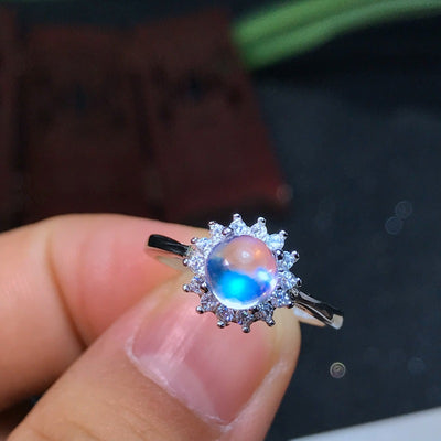 Anillo de Hada de Plata 925 con Piedra de Luna Azul Natural - Image 5
