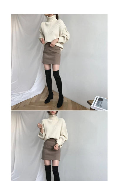 Suéter Suelto de Cuello Alto para Mujer - Abrigo Grueso y Cálido - Image 12