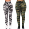 Leggings Casuales con Estampado Camuflaje Gris