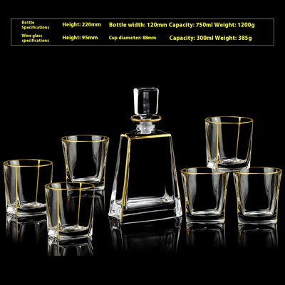 Juego de Copas de Cristal para Whisky y Vino con Detalles Dorados - Image 26