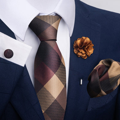 Combo Corbata, Traje y Pañuelo de Bolsillo para Hombre - Juego 8 - Image 36