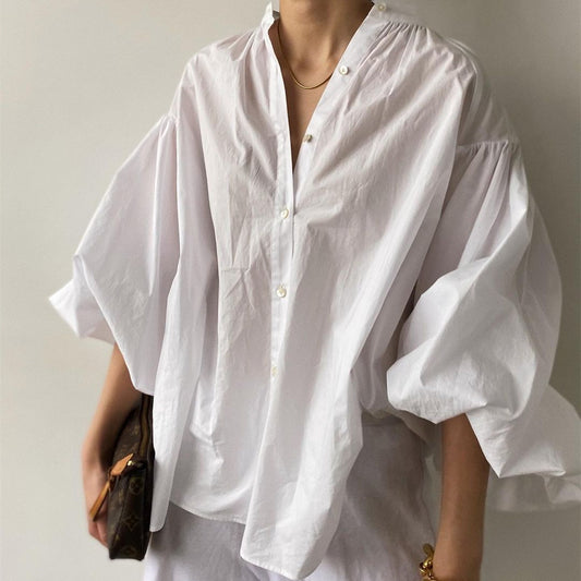 Blusa Retro Francesa con Mangas Farol - Estilo Temperamento