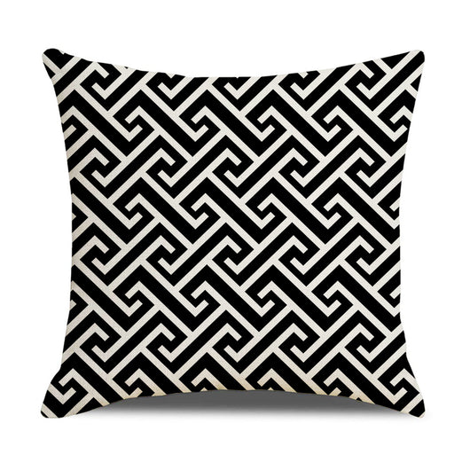 Funda de Almohada Lino Geometría Simple - Diseño Moderno para Sofá y Hogar - Image 2