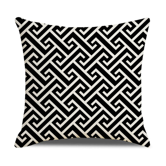 Funda de Almohada Lino Geometría Simple - Diseño Moderno para Sofá y Hogar