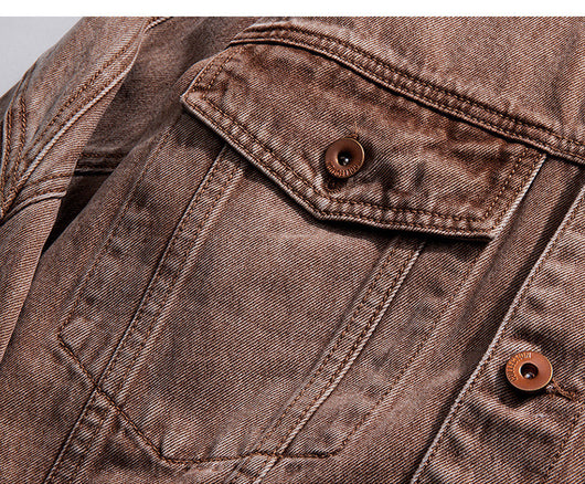 Chaqueta Vaquera Vintage con Detalles Cruzados para Hombre - Image 6