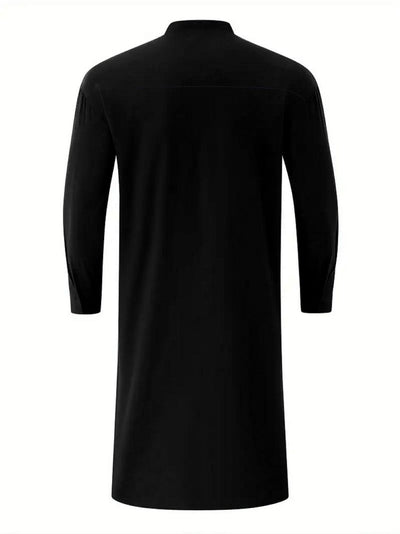 Bata Casual Slim Fit de Manga Larga para Hombre - Cuello de Pie Elegante - Image 9