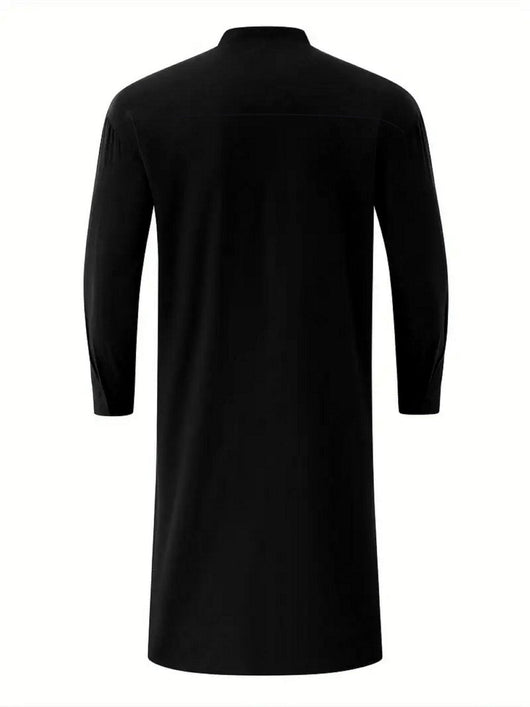 Bata Casual Slim Fit de Manga Larga para Hombre - Cuello de Pie Elegante - Image 9