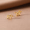 925 Sterling Silver Earrings Women's New Simple Gold