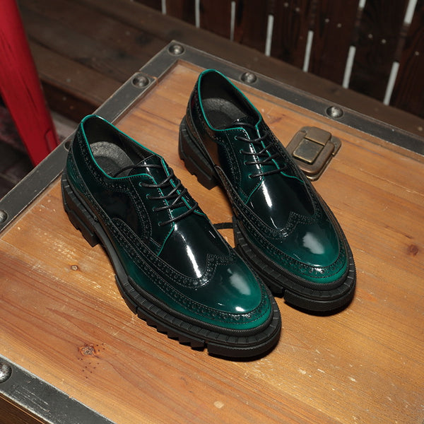 Zapatos de Cuero Genuino con Plataforma Elevadora para Hombre
