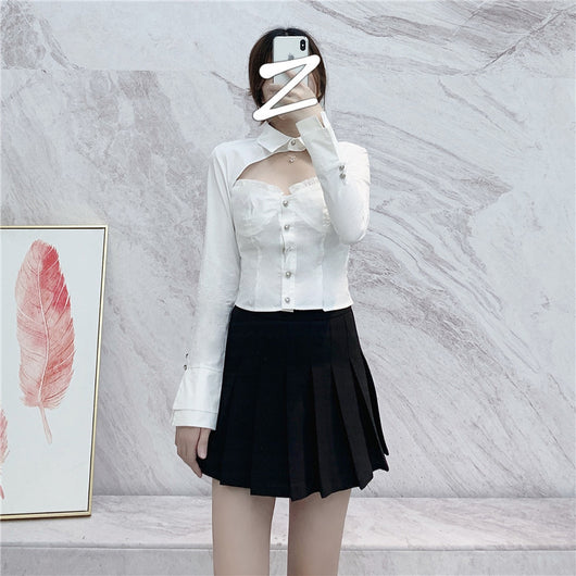 Blusa Blanca Elegante con Detalles de Volantes y Encaje Calado - Image 10