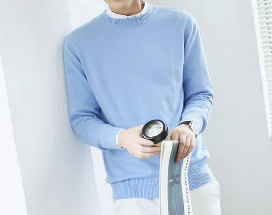 Suéter Holgado de Lana para Hombre - Pullover Casual de Color Sólido - Image 17