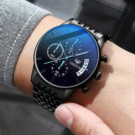 Reloj de Acero Inoxidable para Hombre con Cierre Mariposa y Movimiento de Cuarzo - Image 10