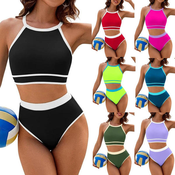 Bikini Minimalista de Color Sólido para Mujer