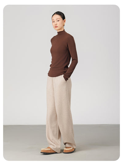 Pantalones de Lana Rectos Térmicos Talle Alto Slim Otoño Invierno - Image 25