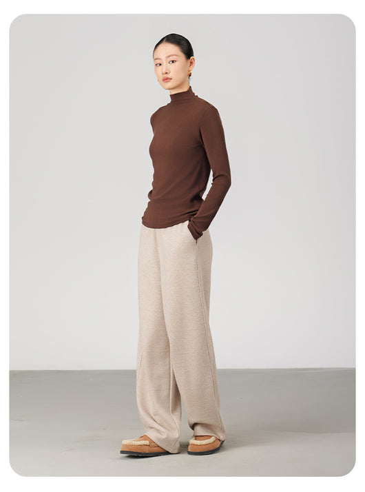 Pantalones de Lana Rectos Térmicos Talle Alto Slim Otoño Invierno - Image 25