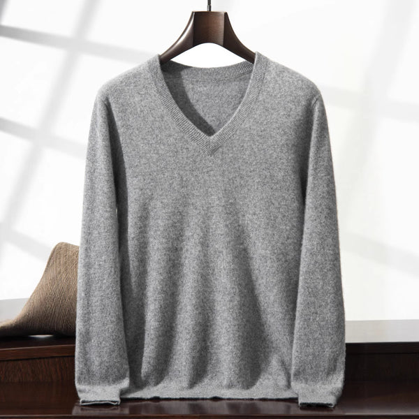 Suéter Minimalista Cuello en V para Hombre