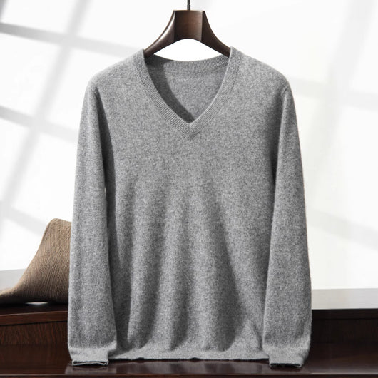 Suéter Minimalista Cuello en V para Hombre