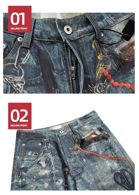 Pantalones Rectos Vintage Lavado Desgastado Unisex - Image 11