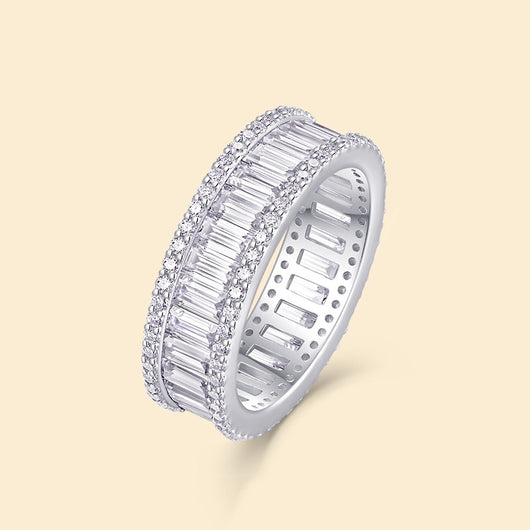 Anillo de Plata S925 con Moissanita que no se Desvanece