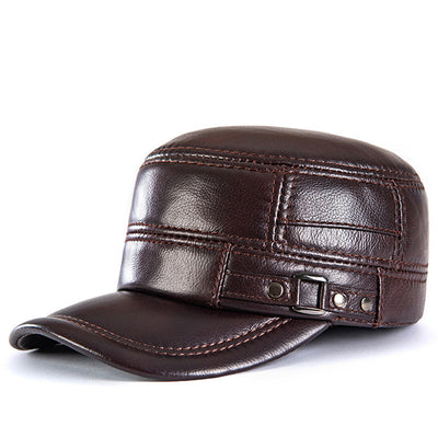 Gorra Plana de Cuero para Hombre con Protección Térmica - Image 5
