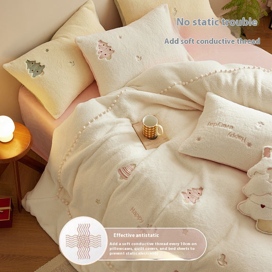 Juego de Cama Princesa de Fibra de Leche - 4 Piezas Invierno - Image 4