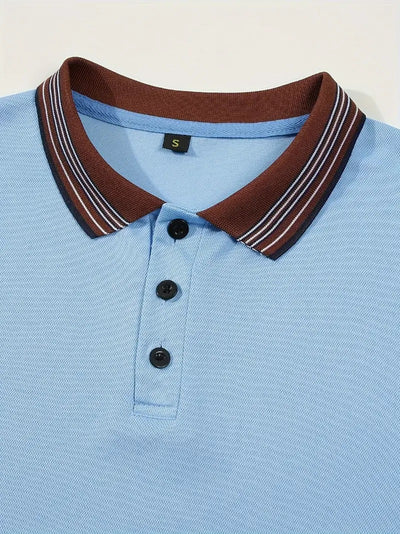Polo Ejecutivo Bicolor de Manga Corta para Hombre - Image 27