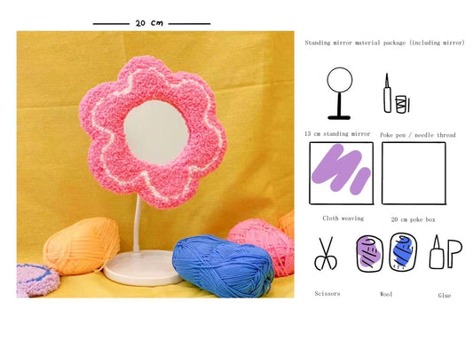 Kit de Espejo Decorativo con Flores DIY - Material para Manualidades - Image 2