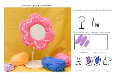 Kit de Espejo Decorativo con Flores DIY - Material para Manualidades - Image 2
