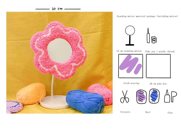 Kit de Espejo Decorativo con Flores DIY - Material para Manualidades