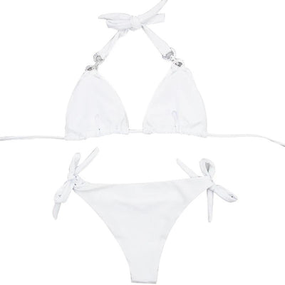 Bikini Bandeau Dividido Color Sólido - Image 13