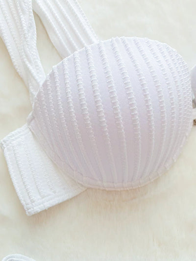 Bikini Levantador de Talle Alto Liso Estilo Europeo y Americano - Image 11
